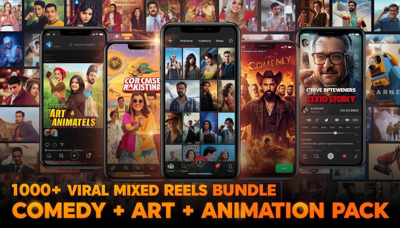 1000+ Viral Mixed Reels Bundle – Comedy + Art & Craft + Funny 2D Animation Pack screenshot 3