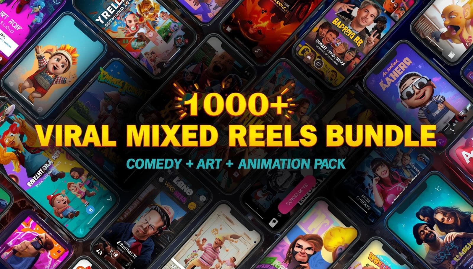 1000+ Viral Mixed Reels Bundle – Comedy + Art & Craft + Funny 2D Animation Pack screenshot 4
